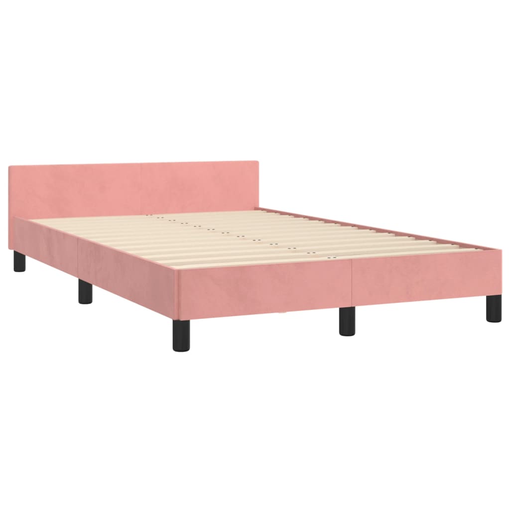 vidaXL Cadre de lit sans matelas rose 120x200 cm velours