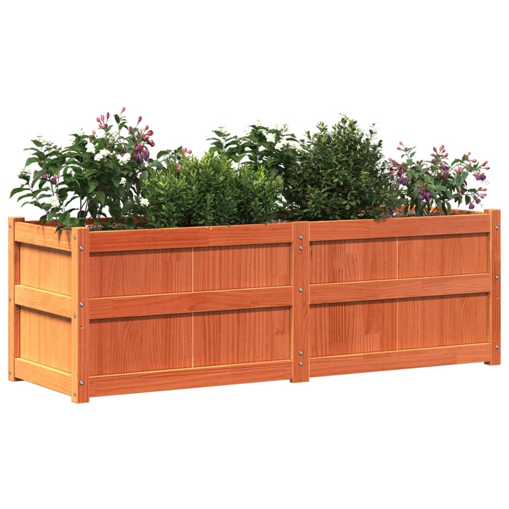 vidaXL Jardinière cire marron 150x50x50 cm bois de pin massif