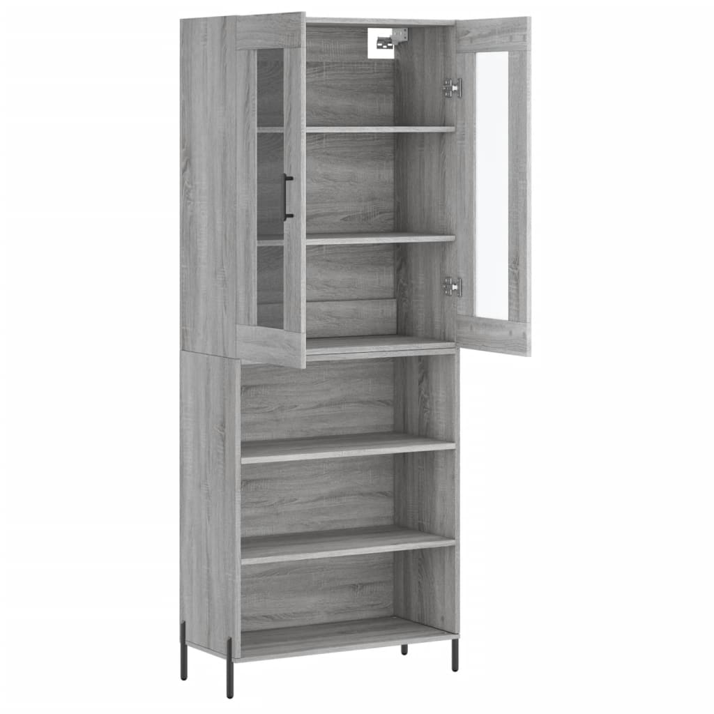 vidaXL Buffet haut Sonoma gris 69,5x34x180 cm Bois d'ingénierie