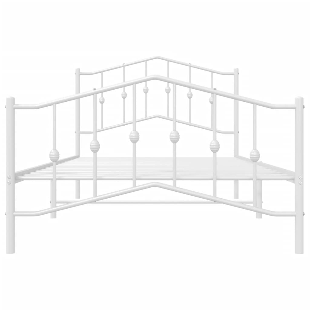 vidaXL Cadre de lit métal sans matelas et pied de lit blanc 100x200 cm