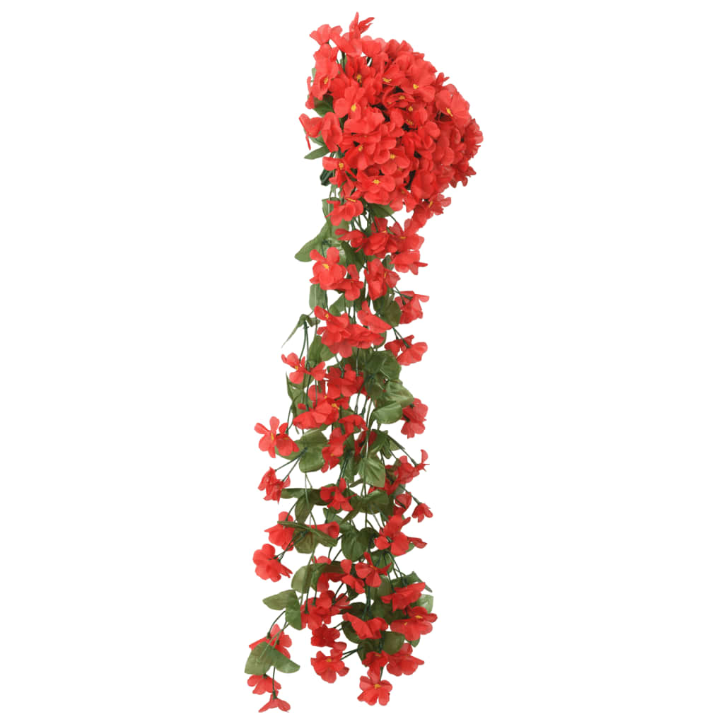 vidaXL Guirlandes de fleurs de Noël 3 pcs rouge 85 cm