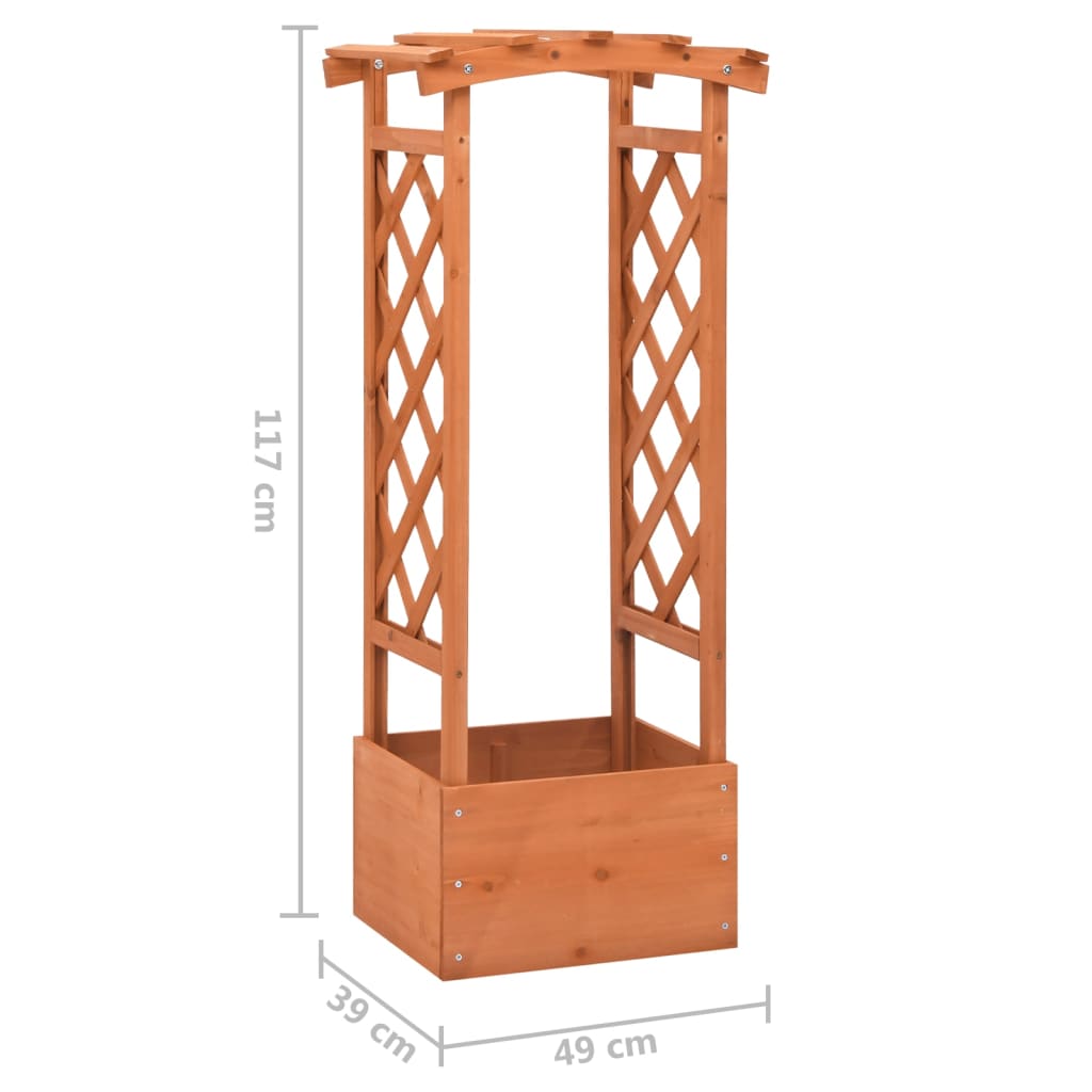 vidaXL Jardinière à treillis avec arche 49x39x117 cm Bois de sapin