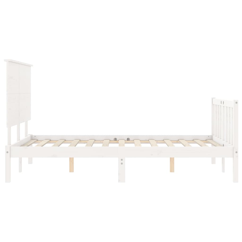 vidaXL Cadre de lit sans matelas blanc bois massif de pin