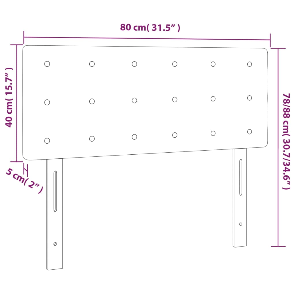 vidaXL Tête de lit à LED Taupe 80x5x78/88 cm Tissu