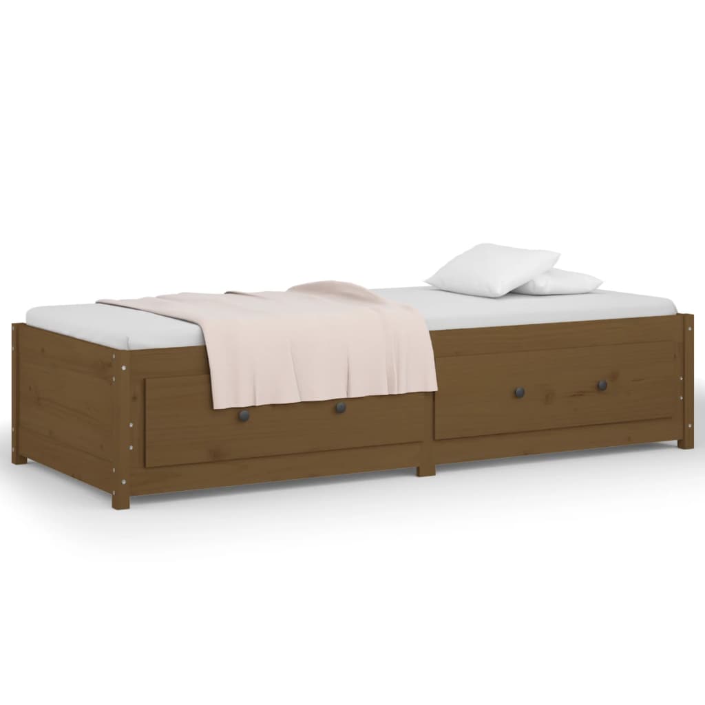 vidaXL Lit de jour Marron miel 90x190 cm Simple Bois de pin massif