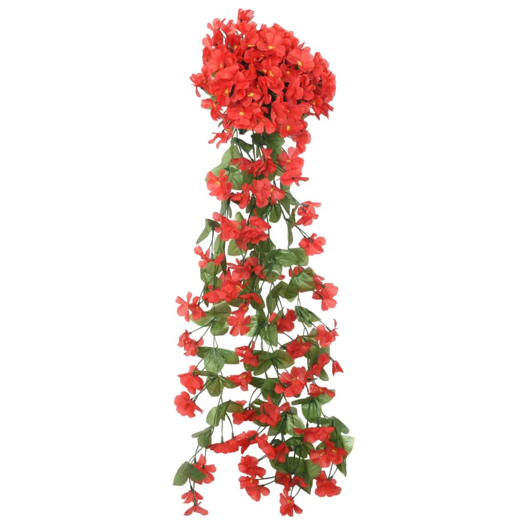 vidaXL Guirlandes de fleurs de Noël 3 pcs rouge 85 cm