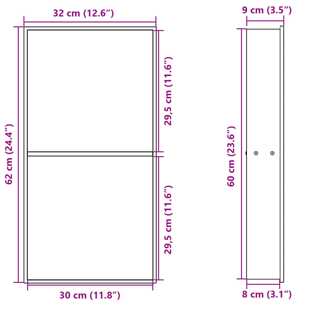 vidaXL Niche de douche doré brossé 32x62x9 cm acier inoxydable