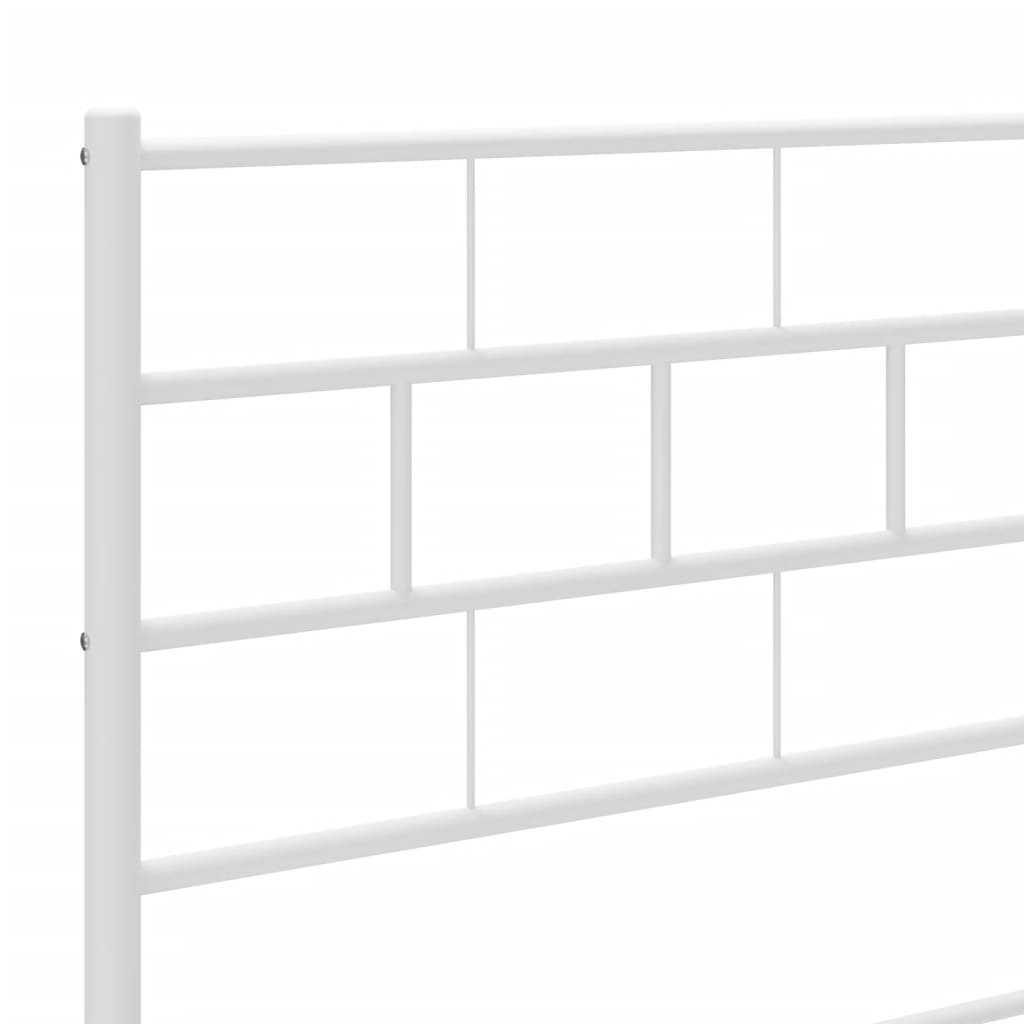 vidaXL Cadre de lit métal sans matelas et pied de lit blanc 193x203 cm