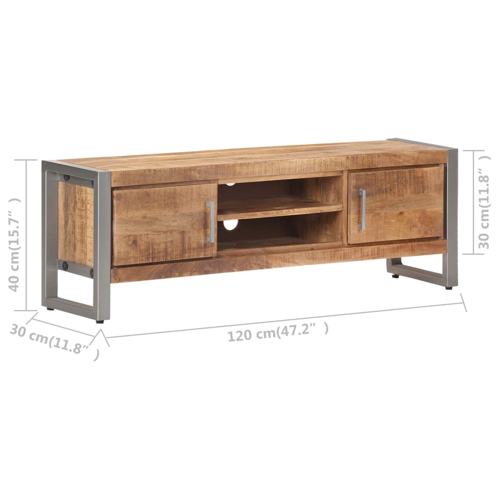 vidaXL Meuble TV 120x30x40 cm Bois de manguier brut