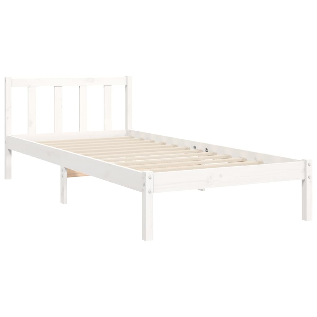 vidaXL Cadre de lit sans matelas blanc 90x200 cm bois de pin massif