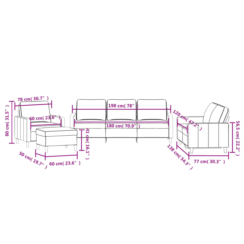 vidaXL Ensemble de canapés 4 pcs avec coussins Noir Velours