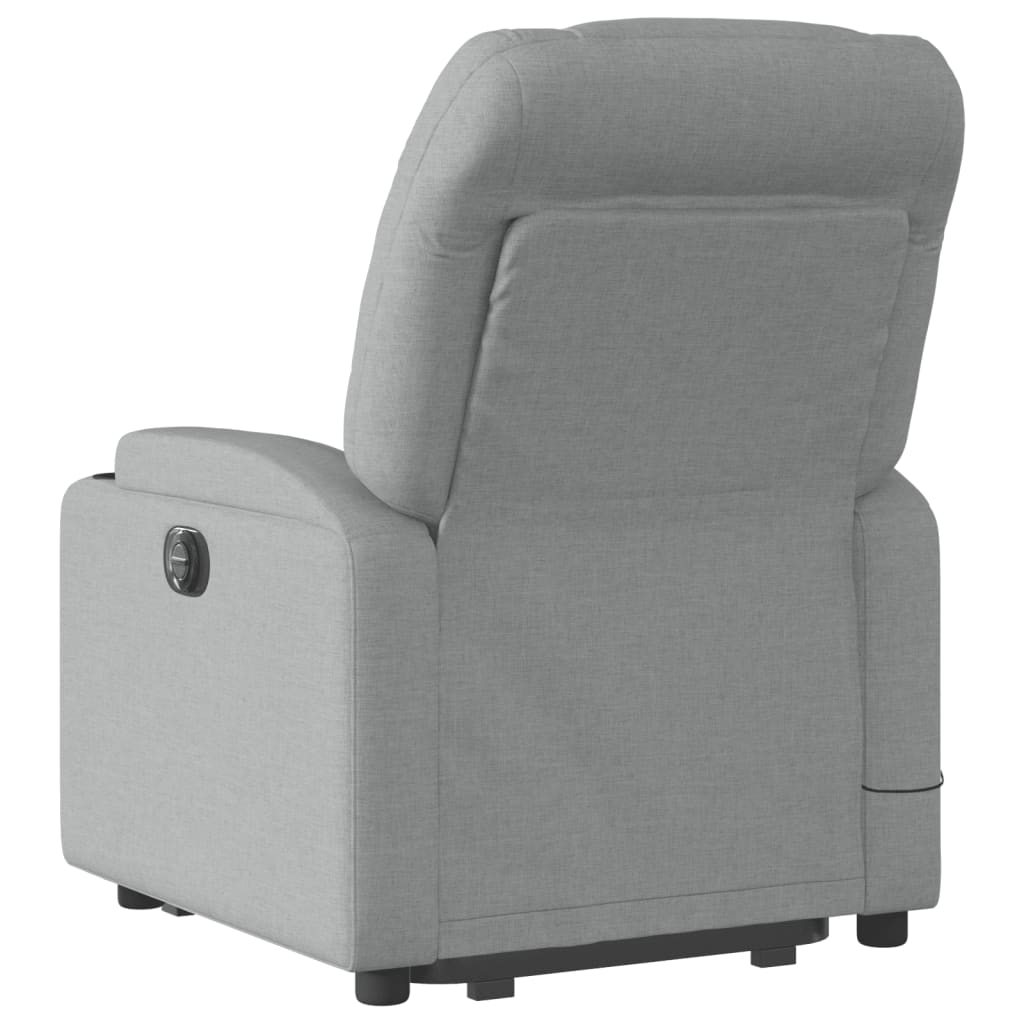 vidaXL Fauteuil inclinable de massage électrique Gris clair Tissu