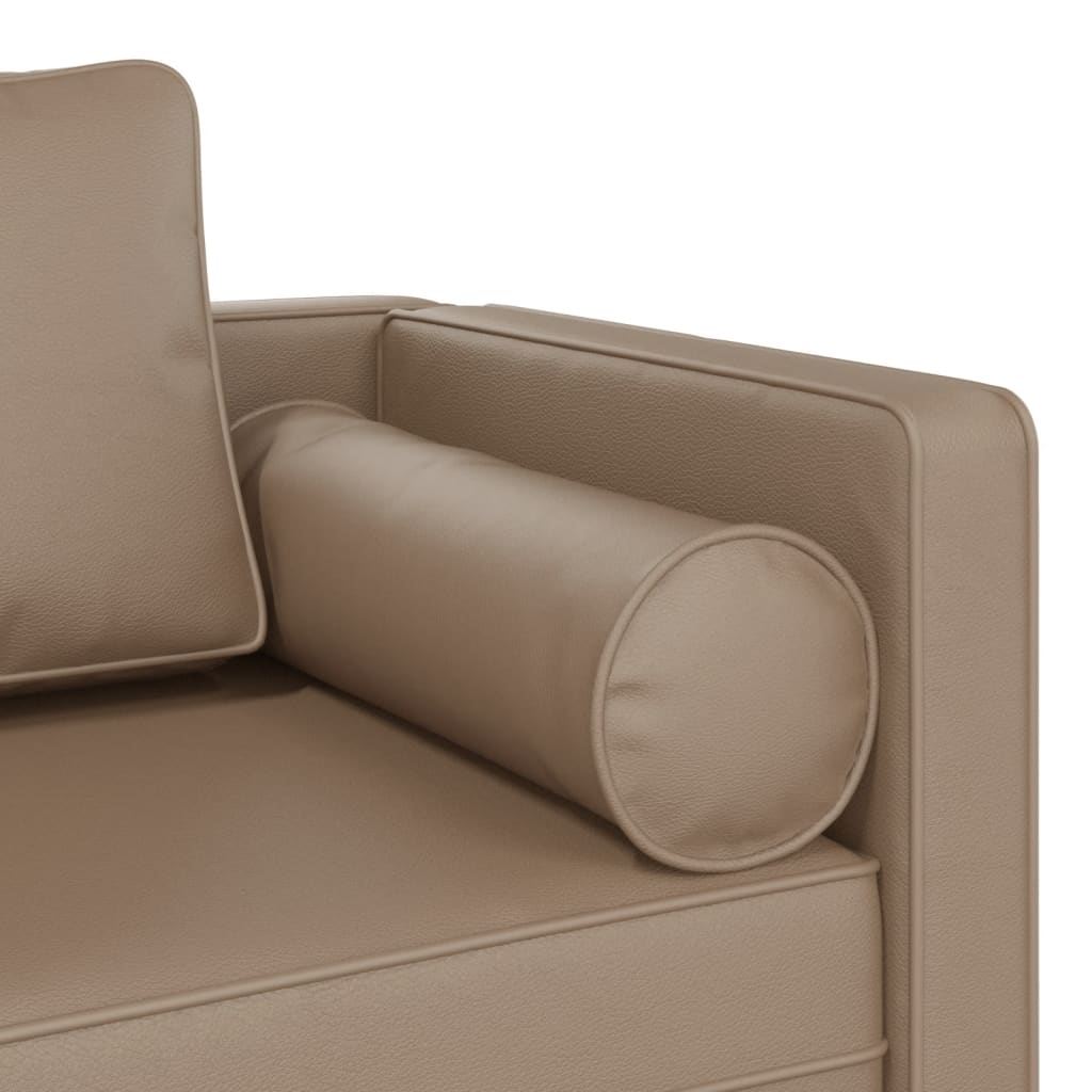 vidaXL Chaise longue avec coussins cappuccino similicuir