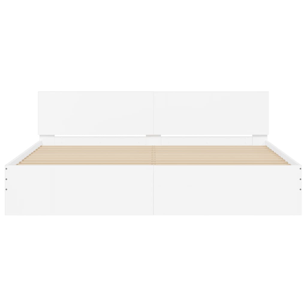 vidaXL Cadre de lit avec LED sans matelas blanc 200x200 cm