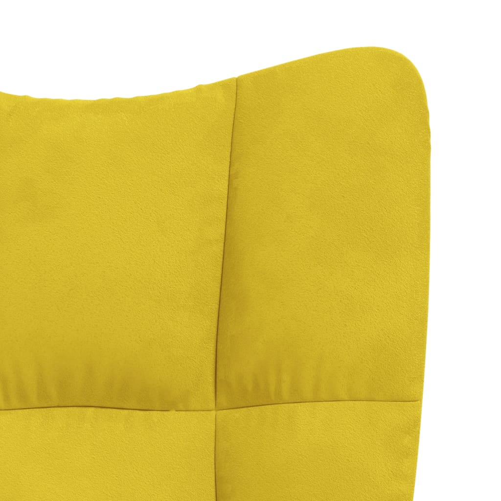 vidaXL Chaise de relaxation avec tabouret Jaune moutarde Velours