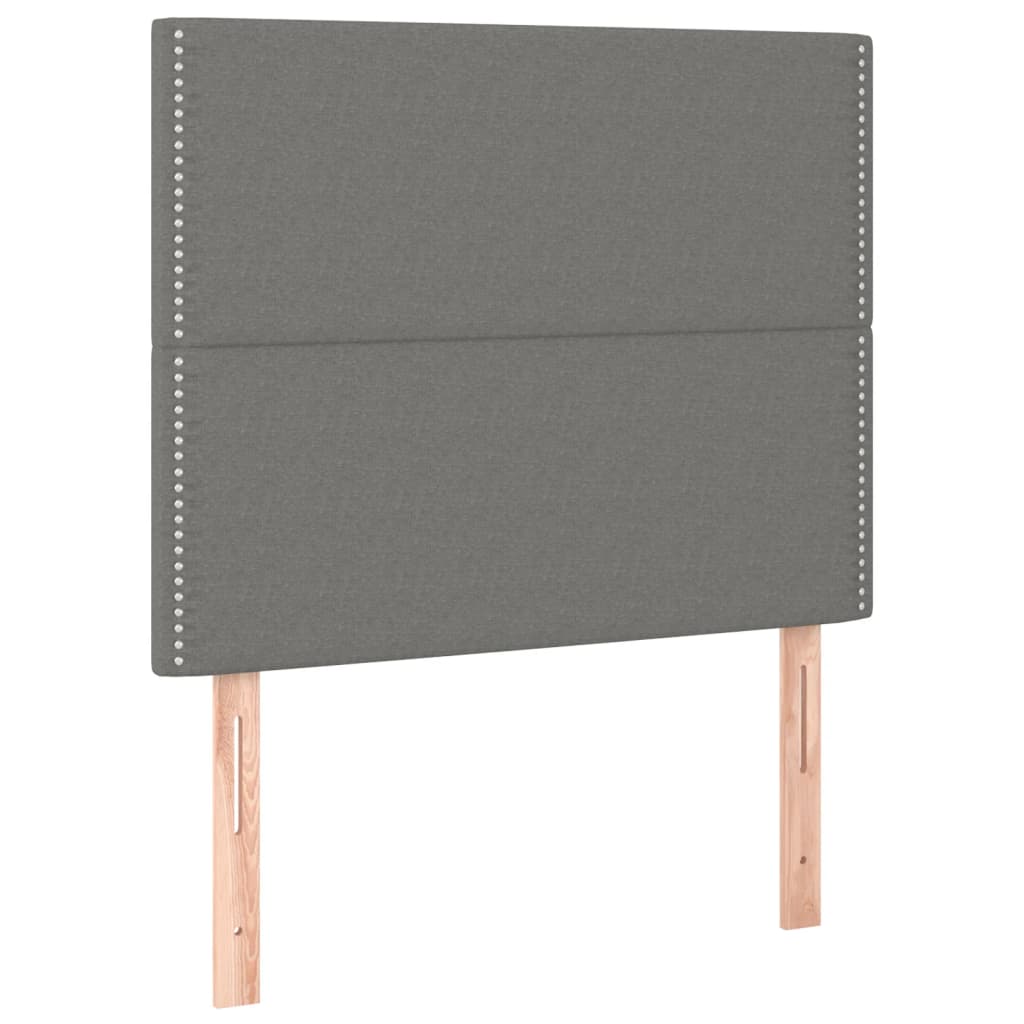 vidaXL Tête de lit à LED Gris foncé 90x5x118/128 cm Tissu