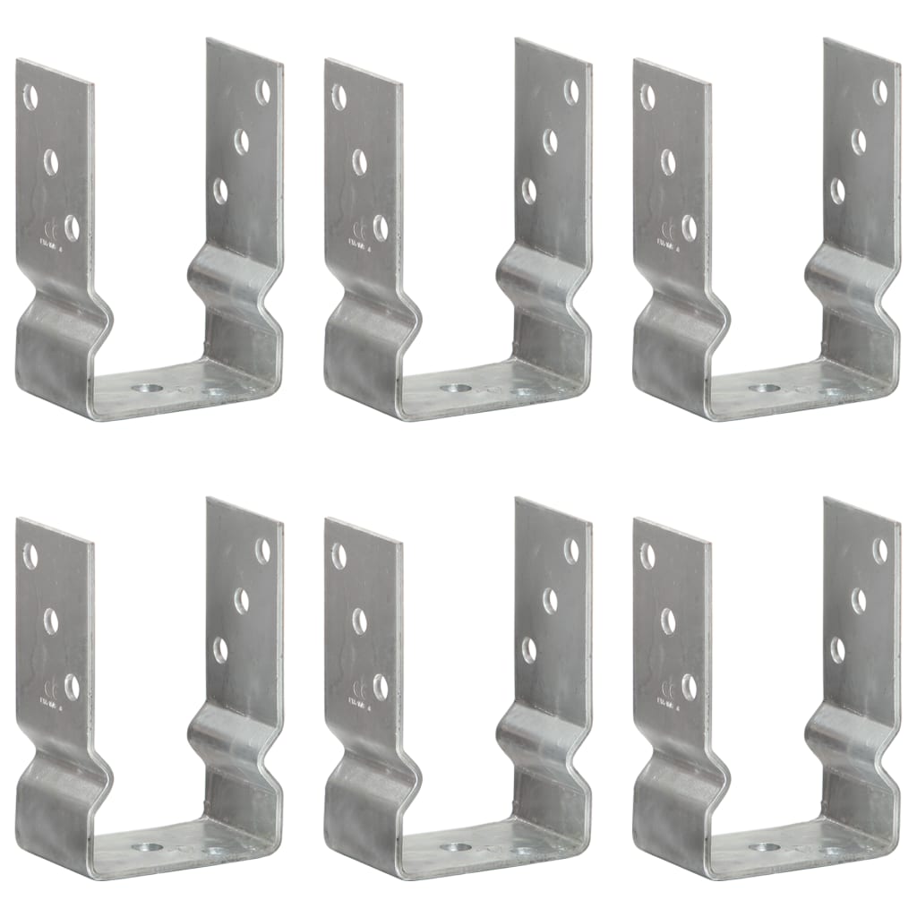 vidaXL Piquets de clôture 6 pcs Argenté 9x6x15 cm Acier galvanisé