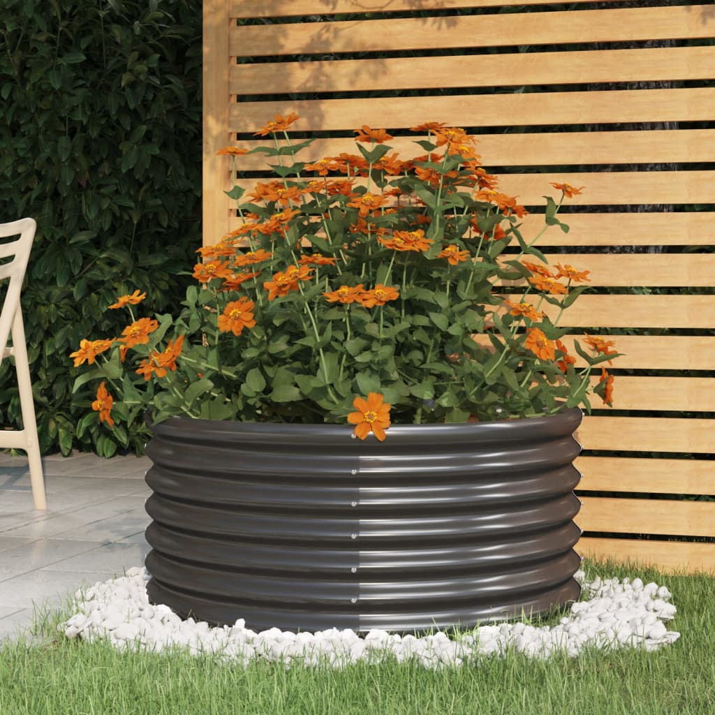 vidaXL Jardinière Acier enduit de poudre 80x80x36 cm Anthracite