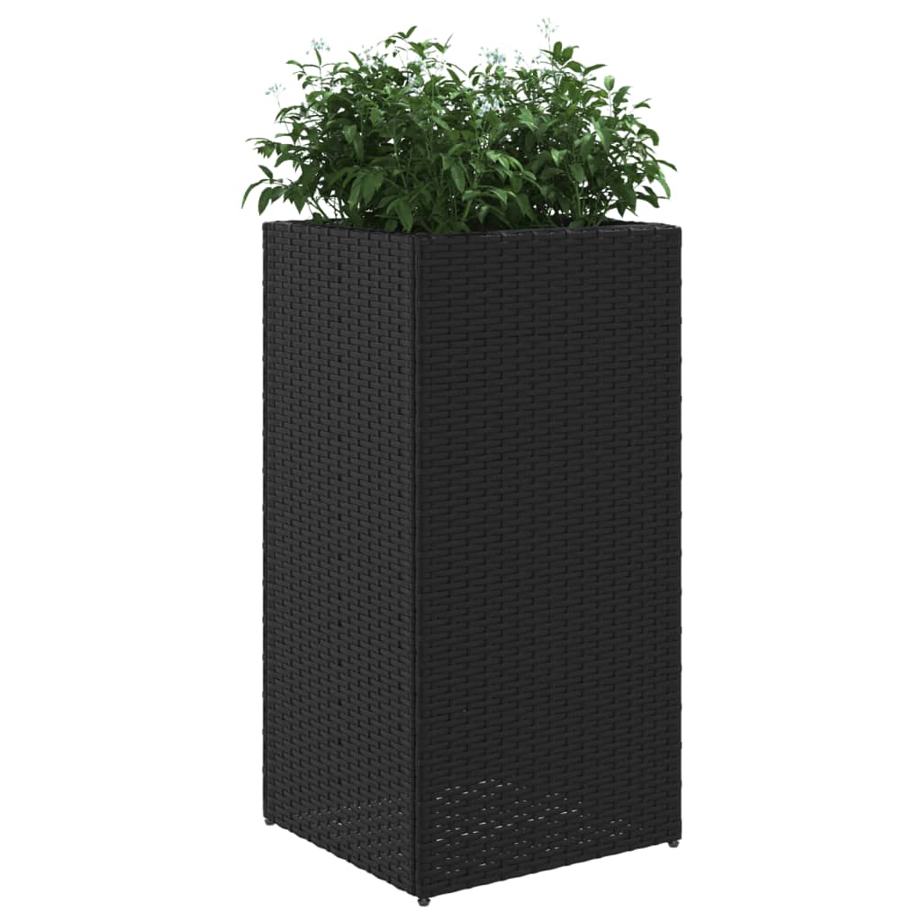 vidaXL Jardinières 2 pcs noir 40x40x80 cm résine tressée