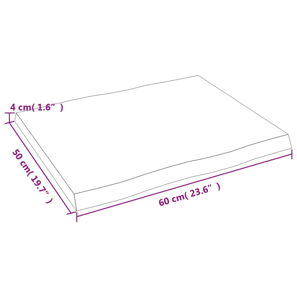 vidaXL Dessus de table bois massif traité bordure assortie