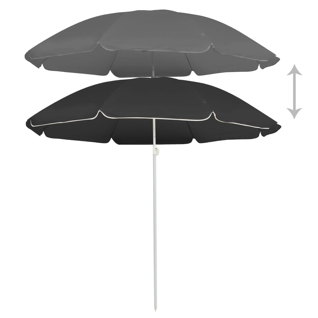 vidaXL Parasol de jardin avec mât en acier anthracite 180 cm