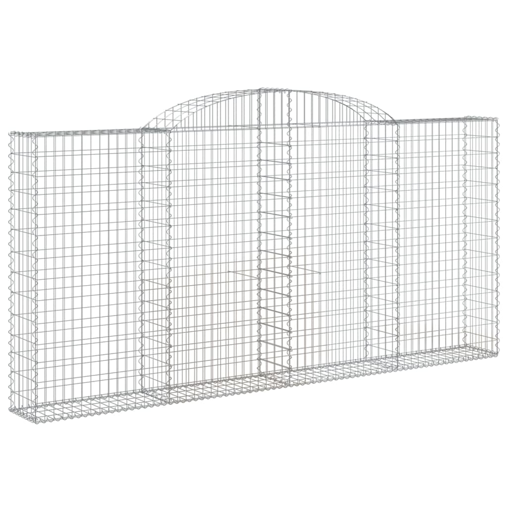 vidaXL Paniers à gabions arqués 3 pcs 300x30x140/160 cm fer galvanisé