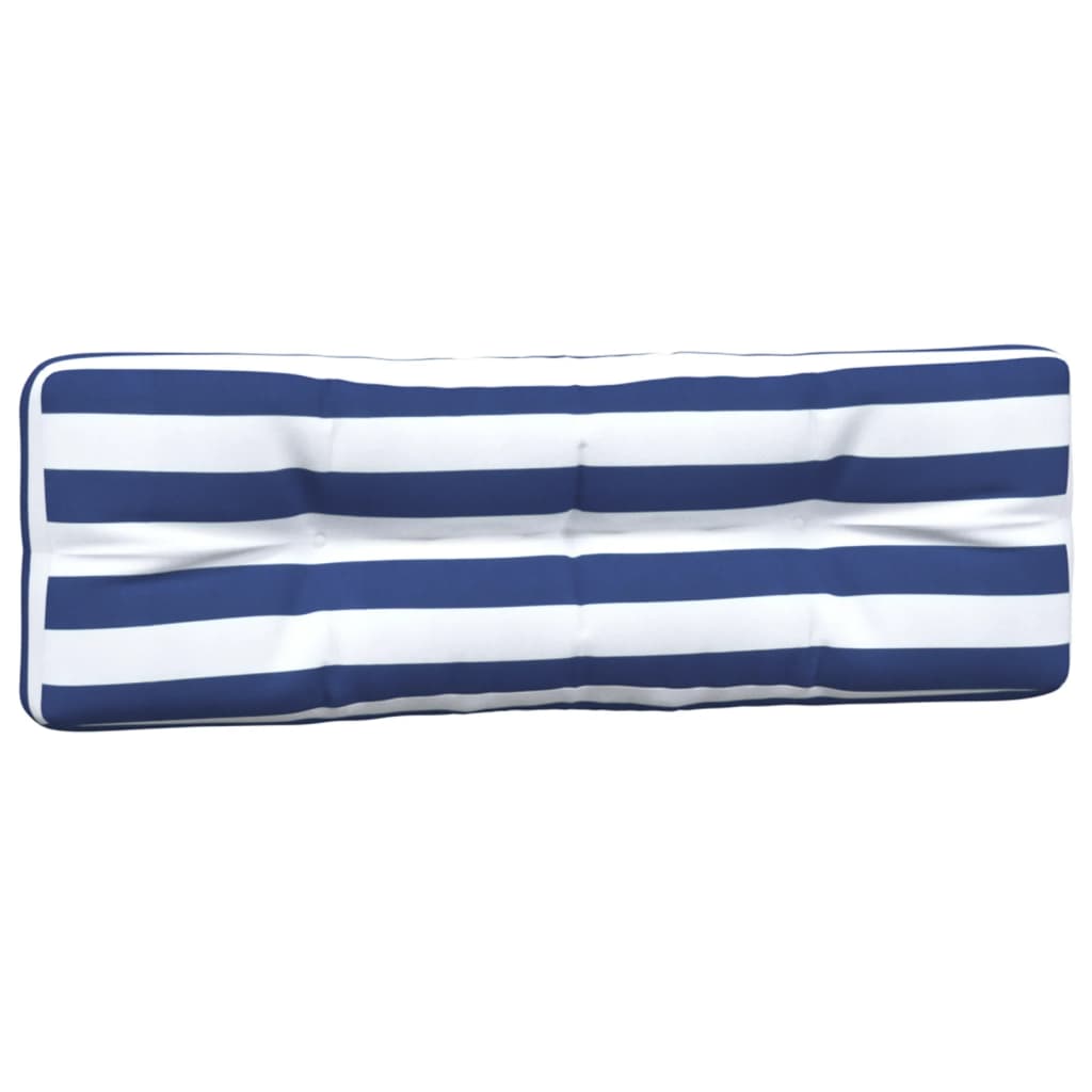 vidaXL Coussins de palette lot de 2 rayures bleues/blanches tissu