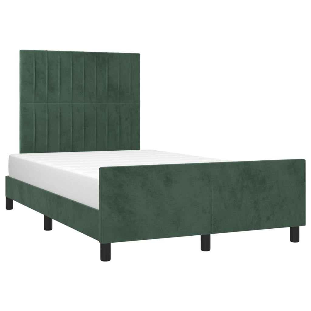 vidaXL Cadre de lit sans matelas vert foncé 120x190 cm velours