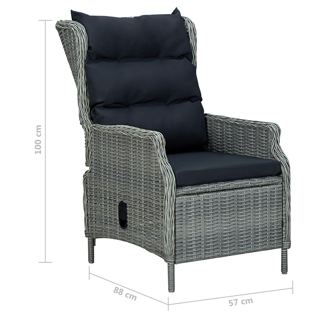 vidaXL Ensemble de salle à manger de jardin 7 pcs Gris clair