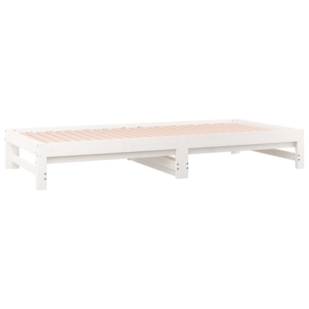 vidaXL Lit coulissant sans matelas blanc 2x(90x190) cm