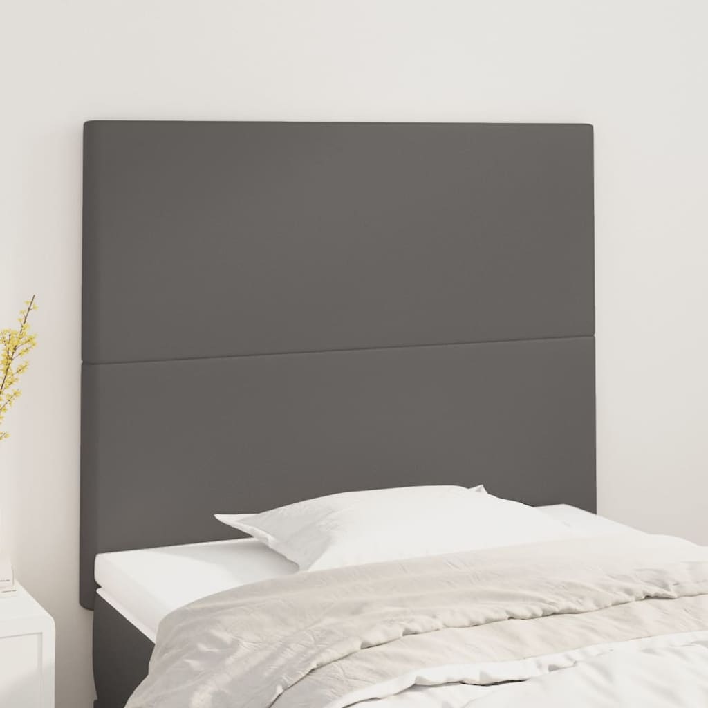 vidaXL Têtes de lit 2 pcs Gris 100x5x78/88 cm Similicuir