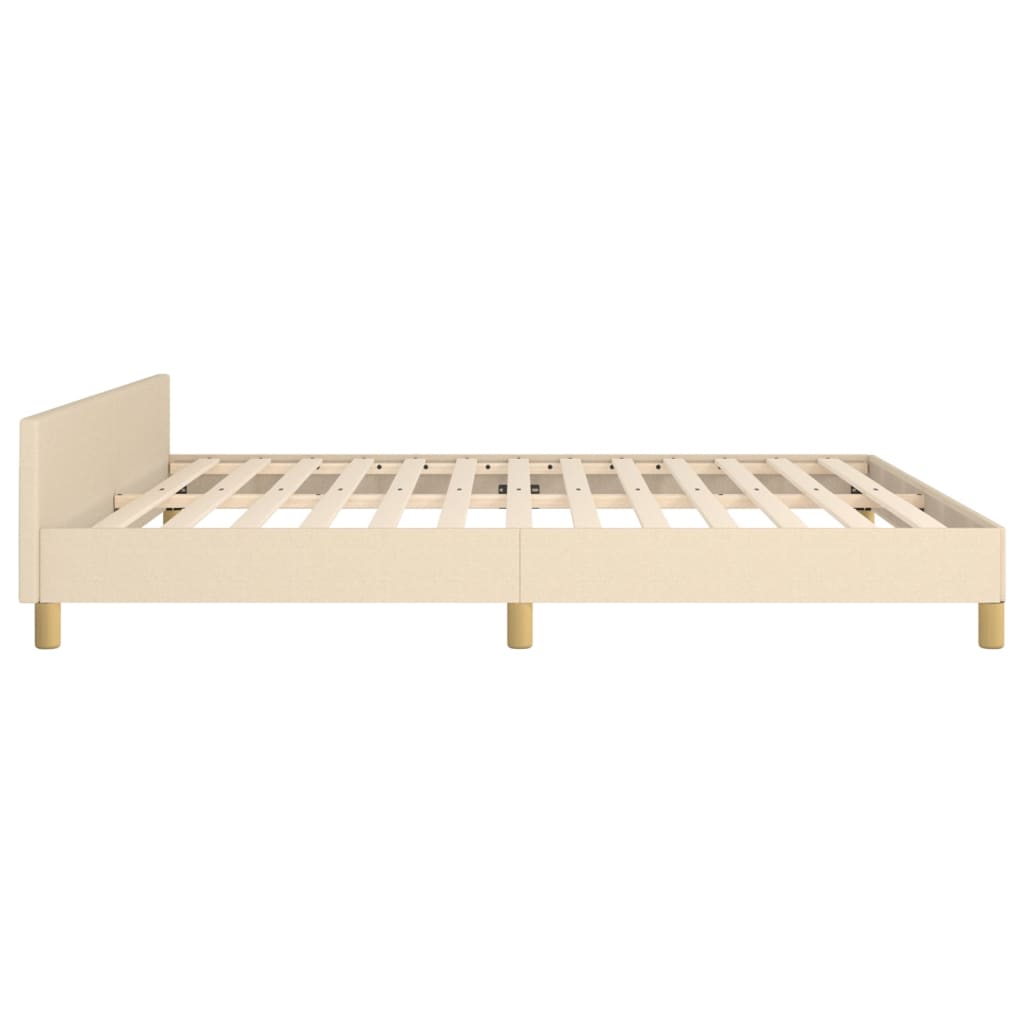 vidaXL Cadre de lit sans matelas crème 160x200 cm tissu