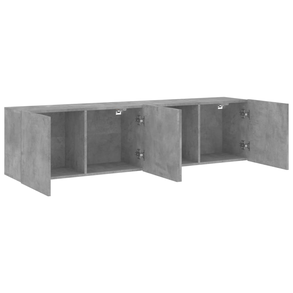 vidaXL Meubles TV muraux 2 pcs gris béton 80x30x41 cm