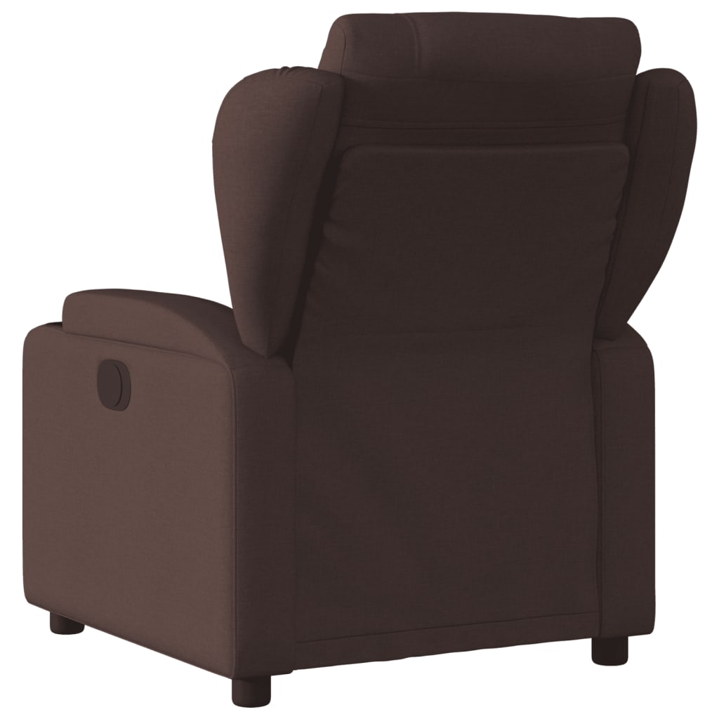 vidaXL Fauteuil inclinable électrique Marron foncé Tissu