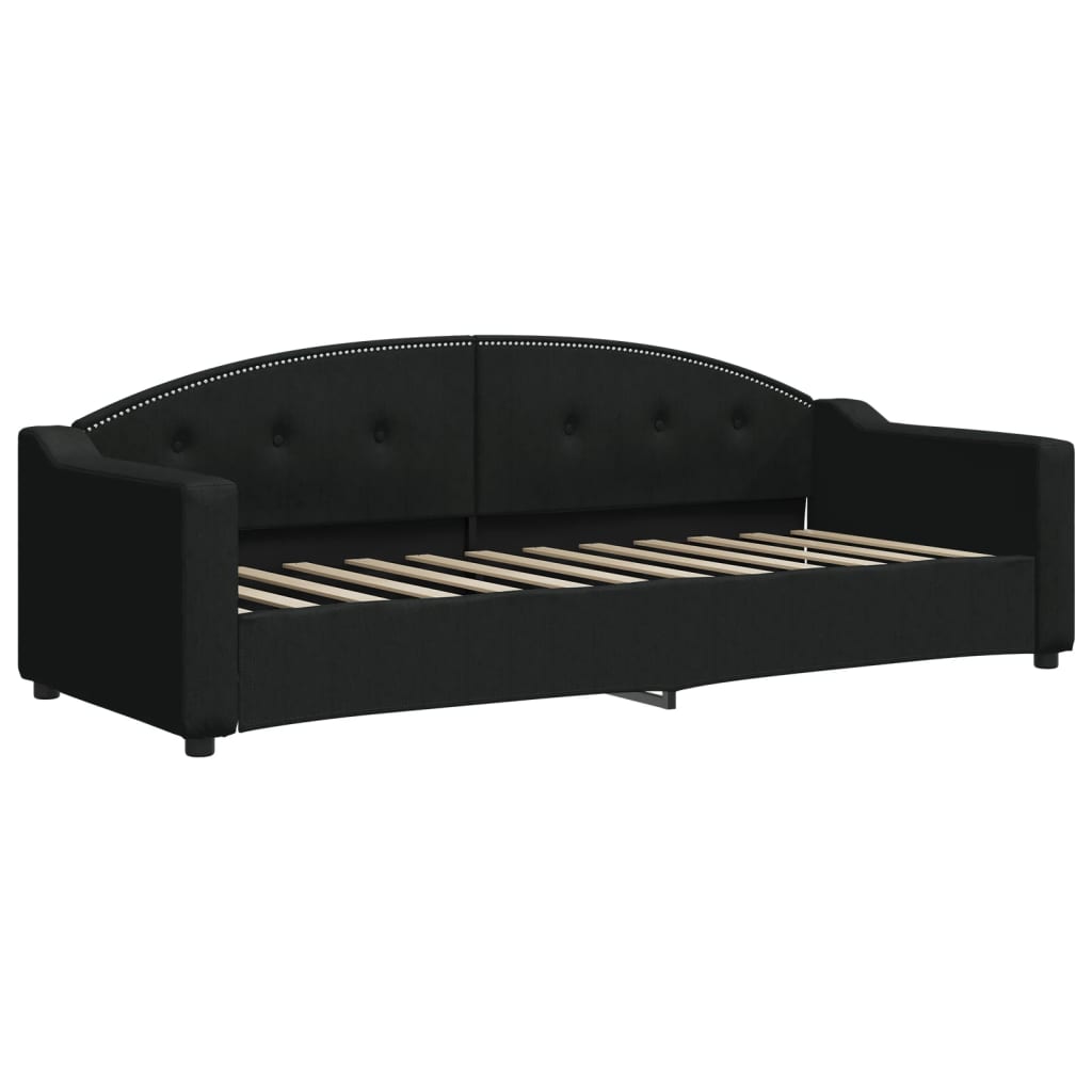 vidaXL Lit de jour avec matelas noir 80x200 cm tissu