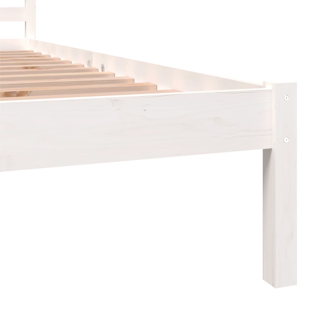 vidaXL Cadre de lit Bois de pin massif 75x190 cm Blanc petit simple