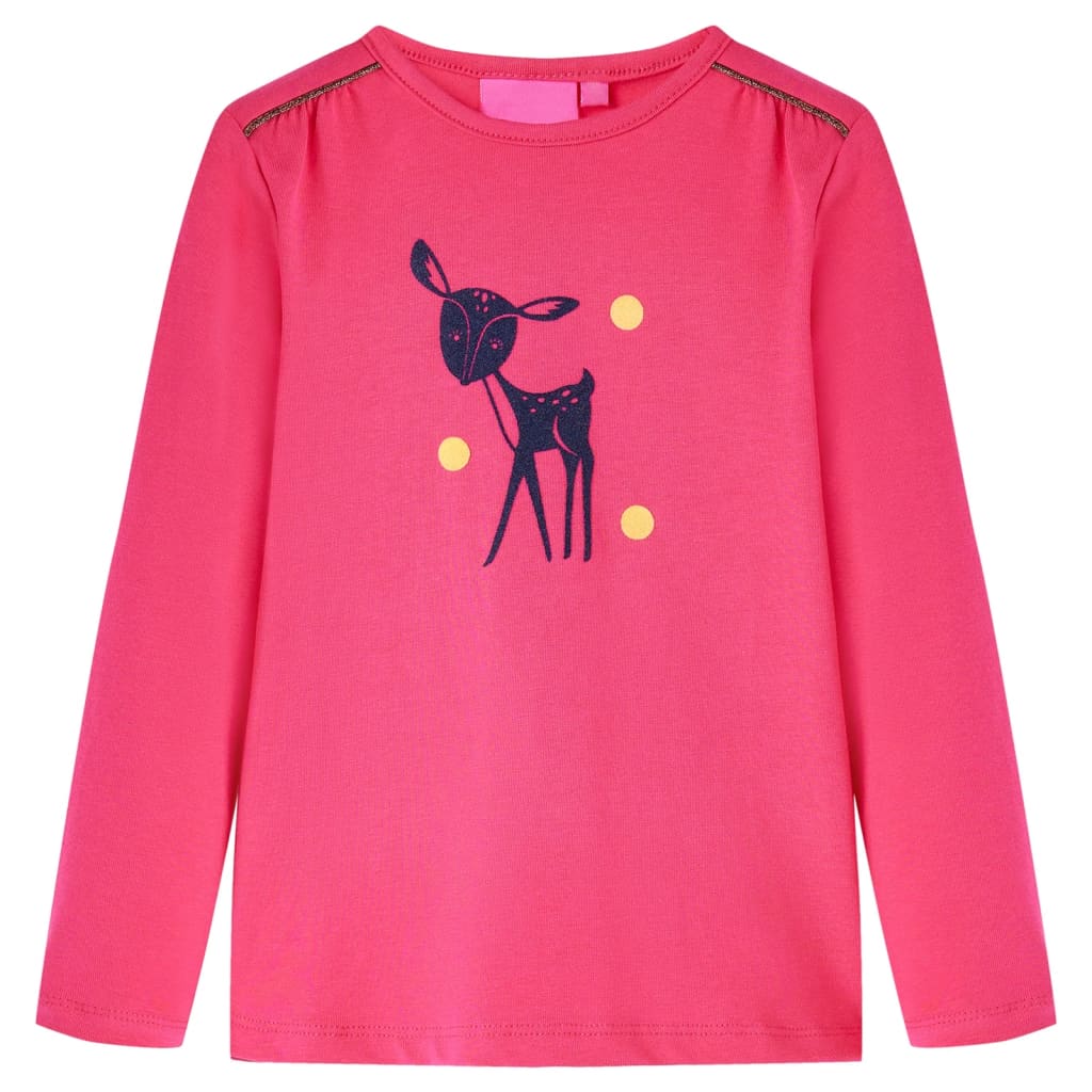 T-shirt enfants à manches longues rose vif 104