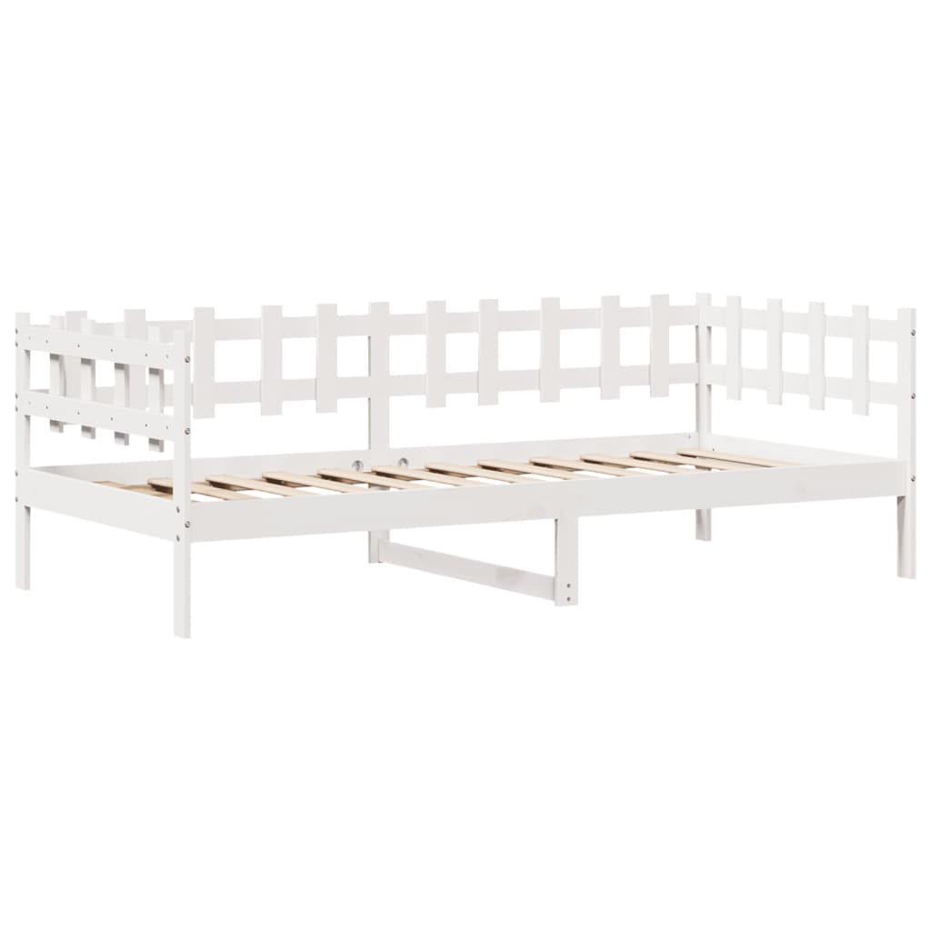 vidaXL Lit de jour avec tiroirs blanc 90x190 cm bois de pin massif