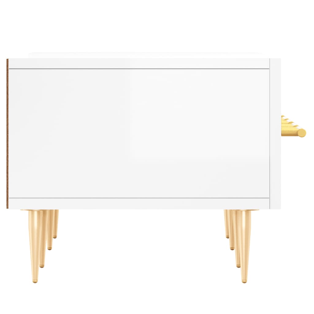 vidaXL Meuble TV blanc brillant 150x36x30 cm bois d'ingénierie