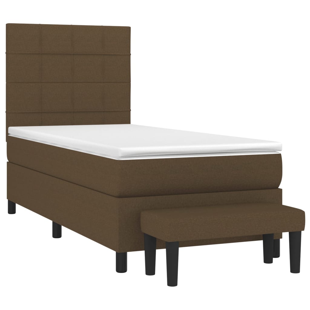 vidaXL Sommier à lattes de lit avec matelas Marron foncé 90x190 cm