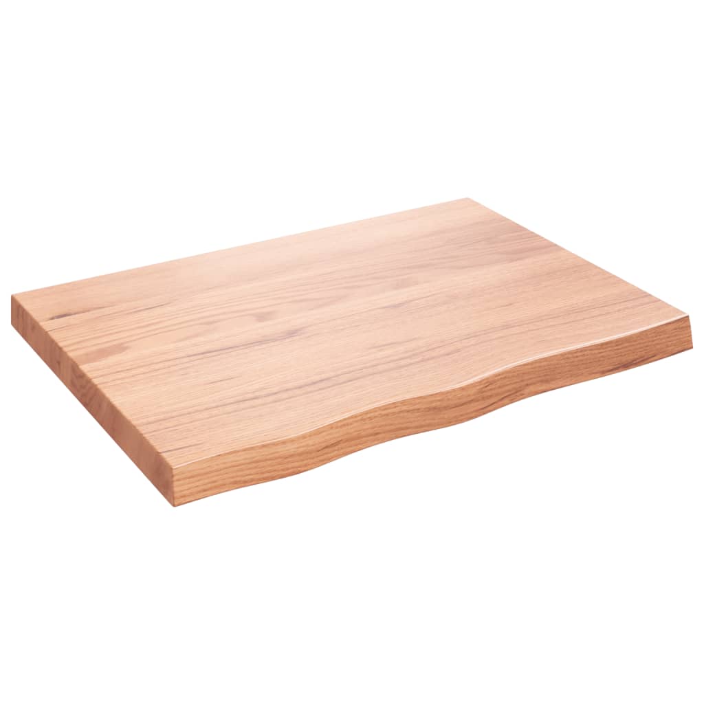 vidaXL Dessus de table marron clair bois chêne massif traité