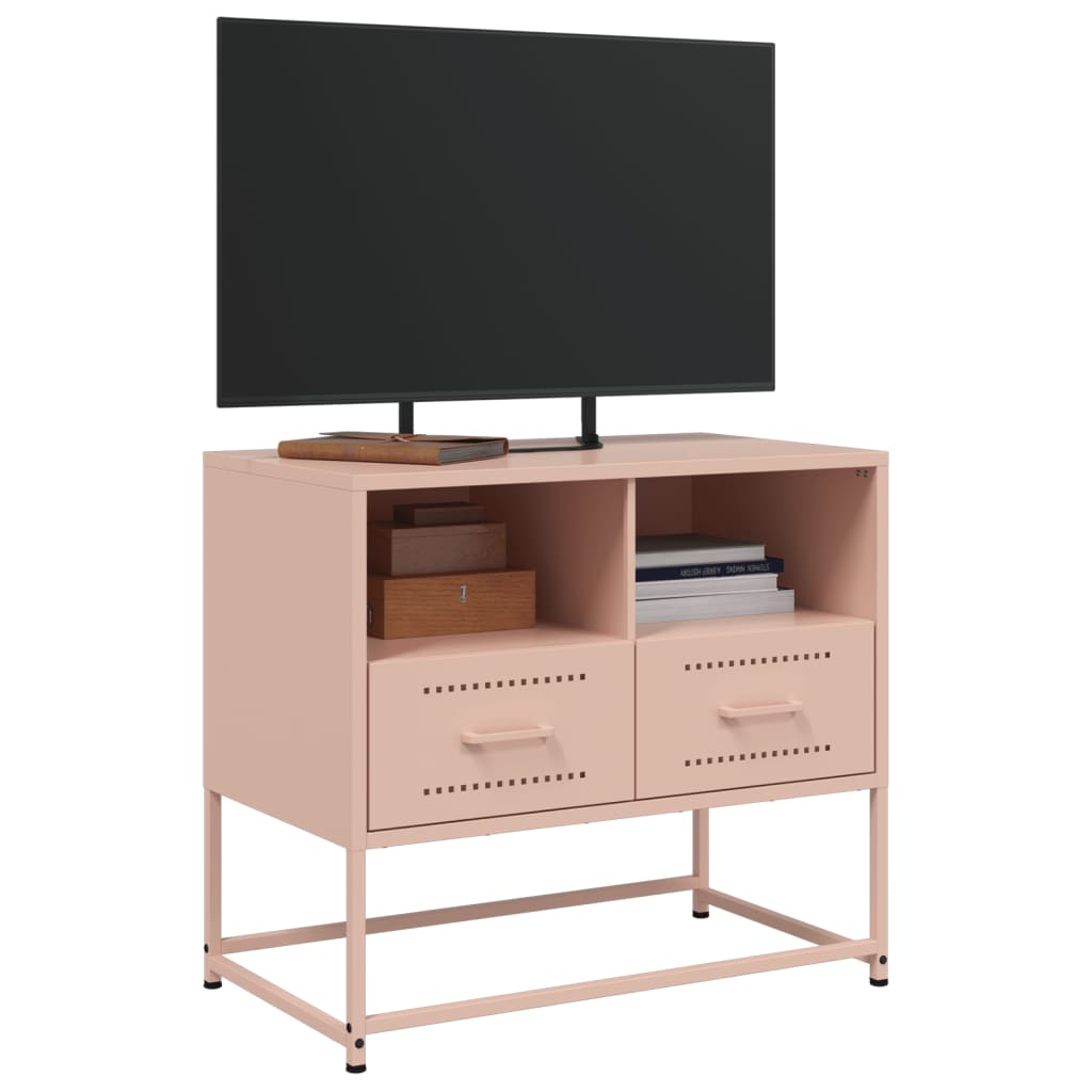 vidaXL Meuble TV rose 68x39x60,5 cm acier