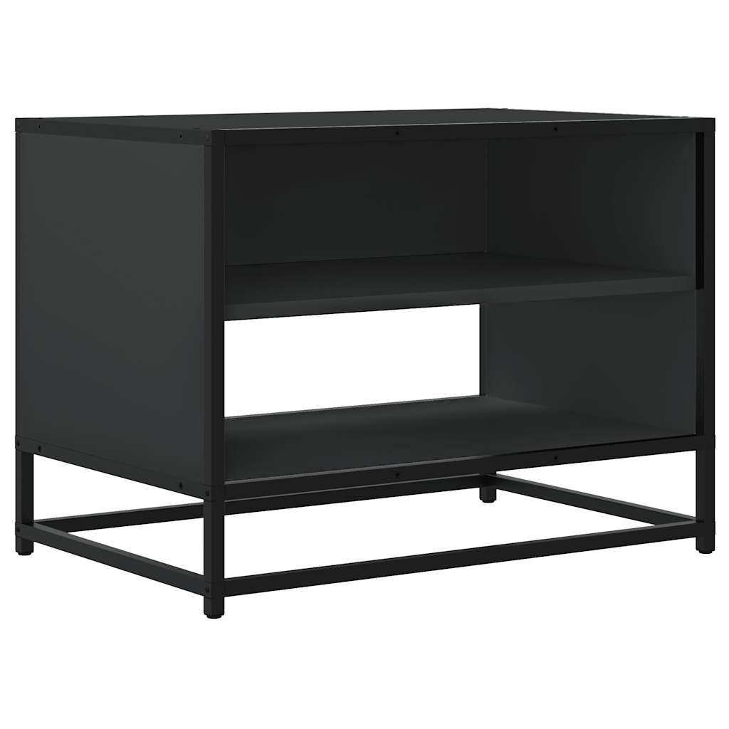 vidaXL Meuble TV noir 61x40x46 cm bois d'ingénierie et métal