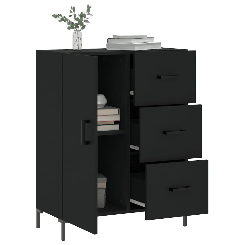 vidaXL Buffet noir 69,5x34x90 cm bois d'ingénierie