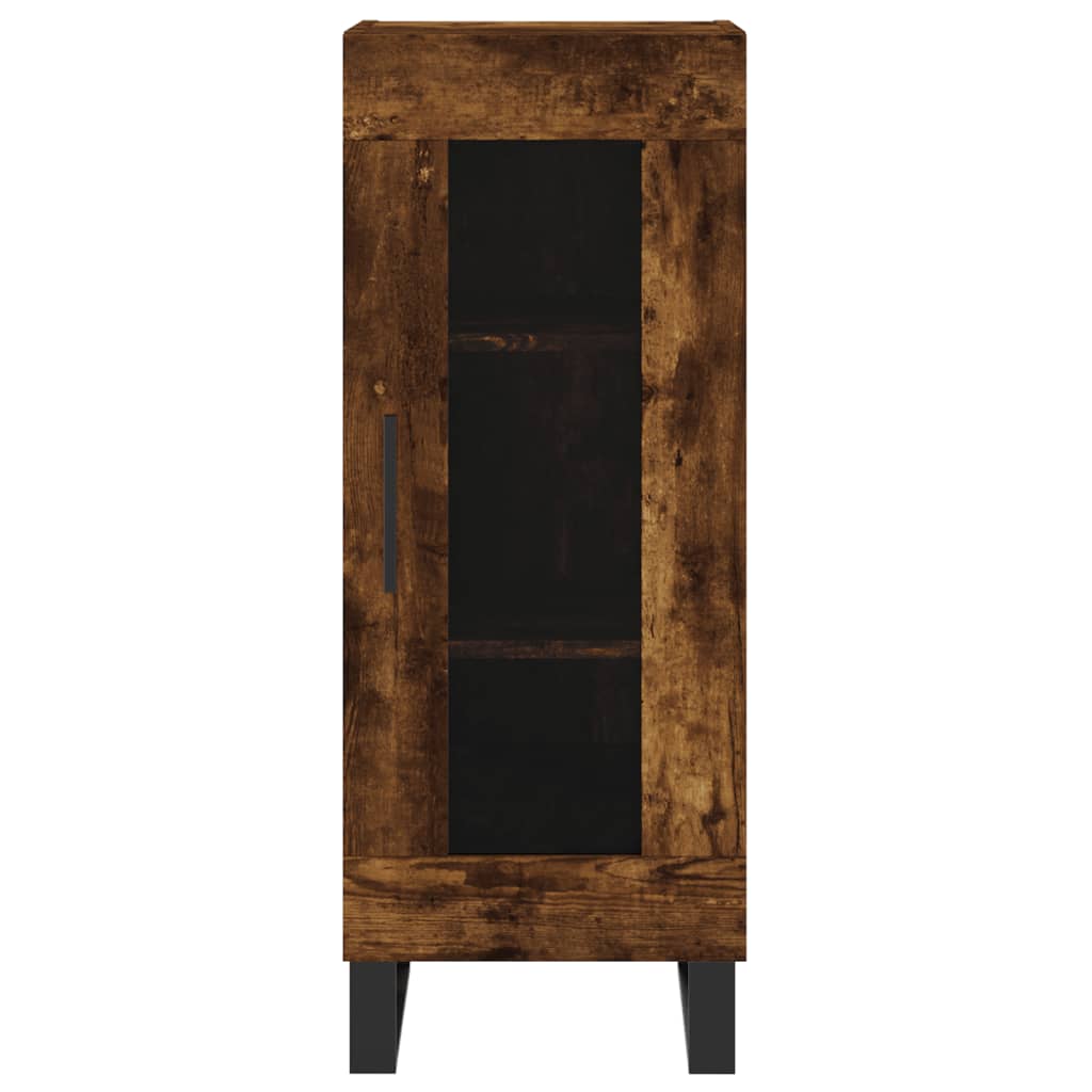 vidaXL Buffet haut Chêne fumé 34,5x34x180 cm Bois d'ingénierie