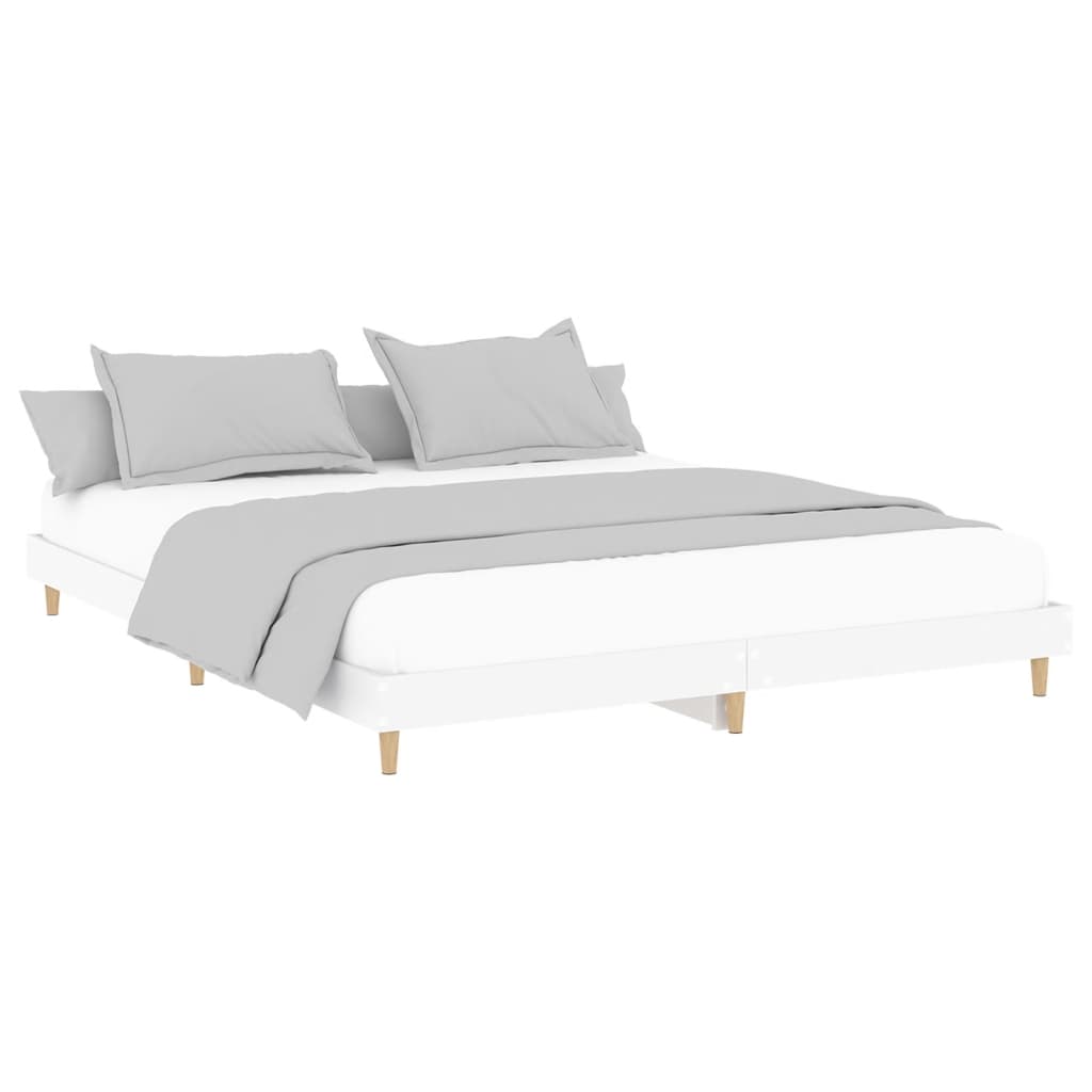 vidaXL Cadre de lit sans matelas blanc 180x200 cm bois d'ingénierie