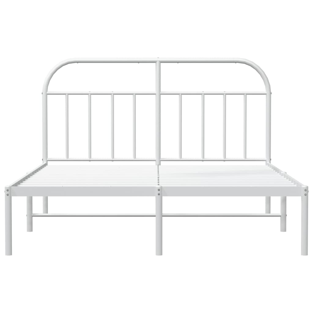 vidaXL Cadre de lit métal sans matelas et tête de lit blanc 183x213 cm