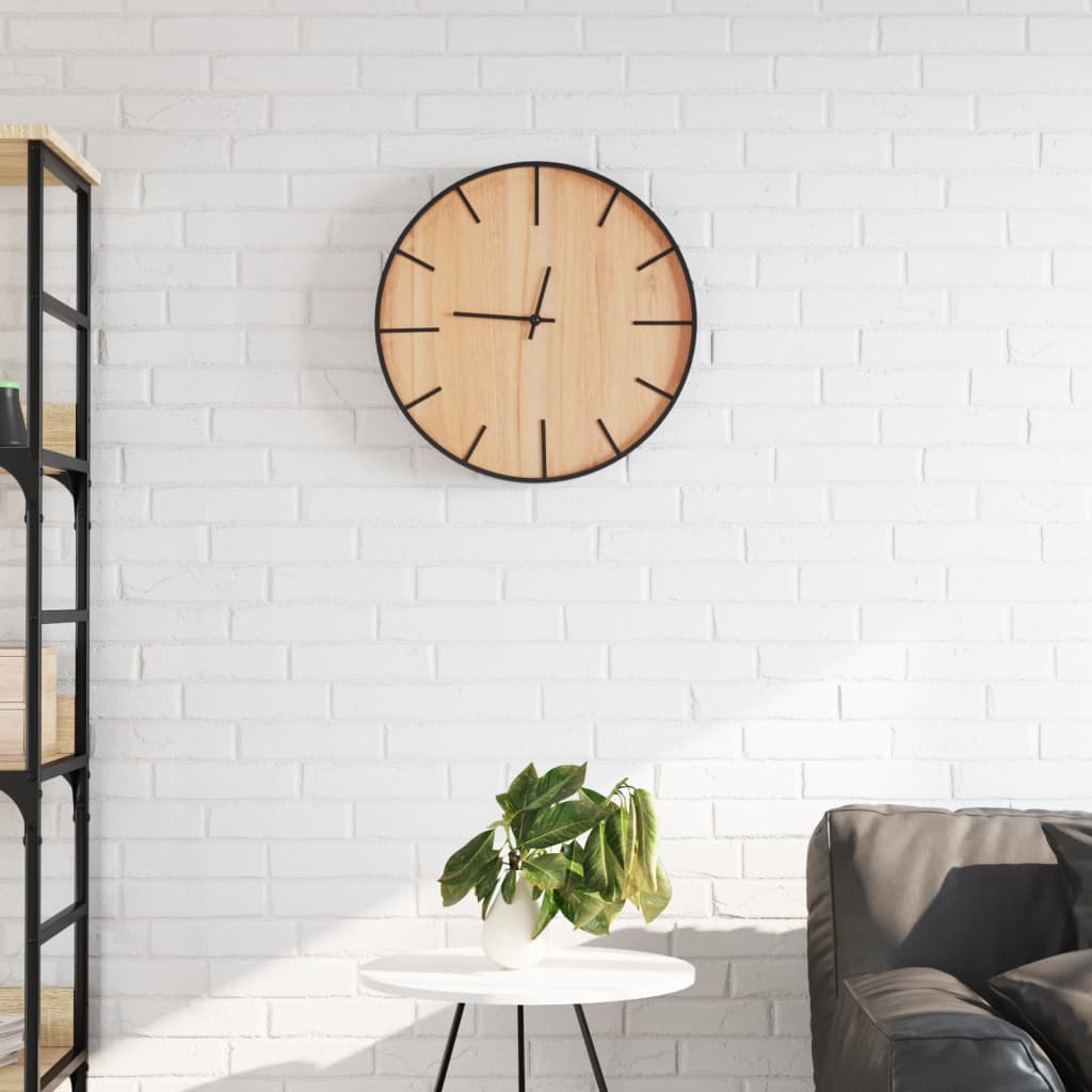 vidaXL Horloge murale marron Ø39 cm fer et bois d'ingénierie