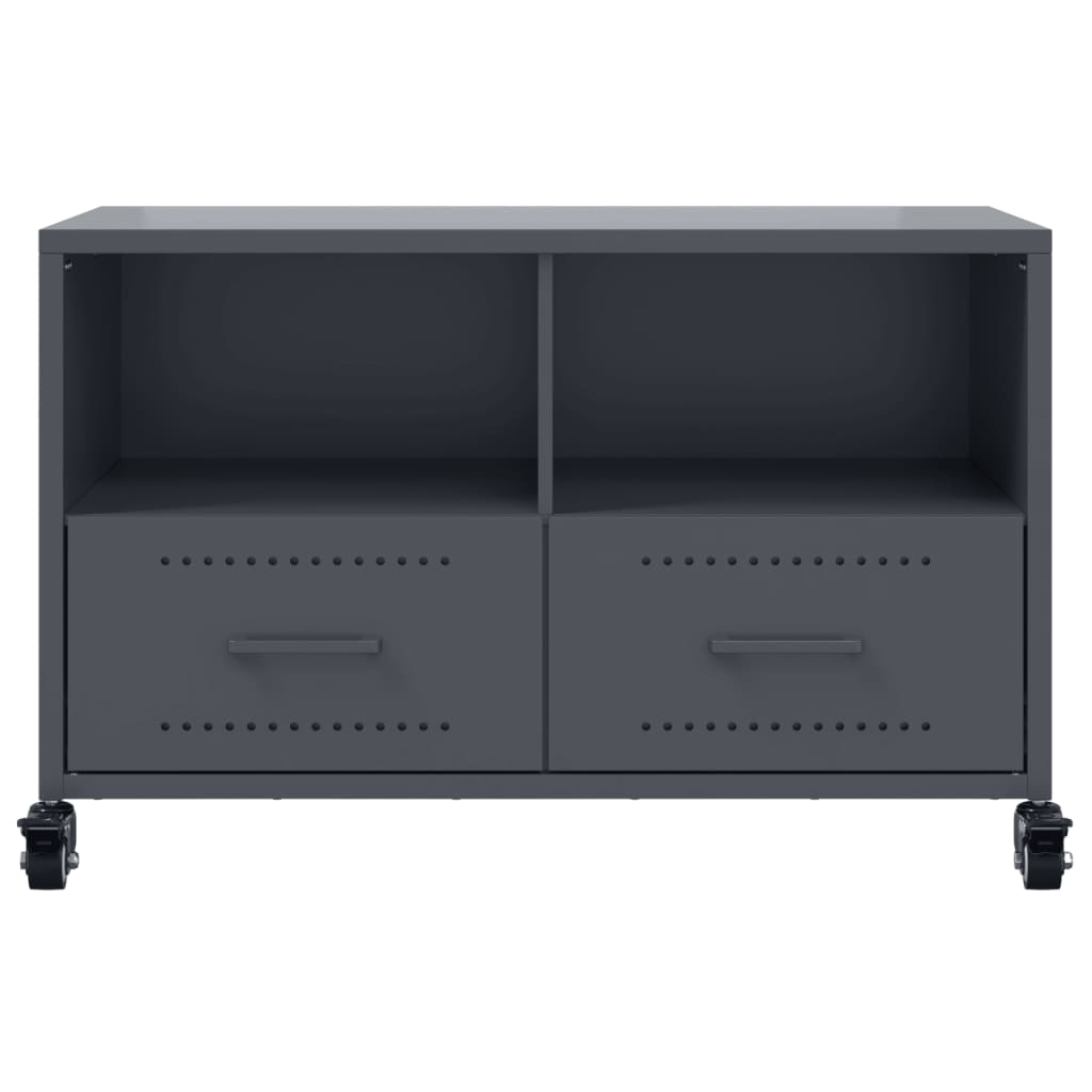 vidaXL Meuble TV anthracite 68x39x43,5 cm acier