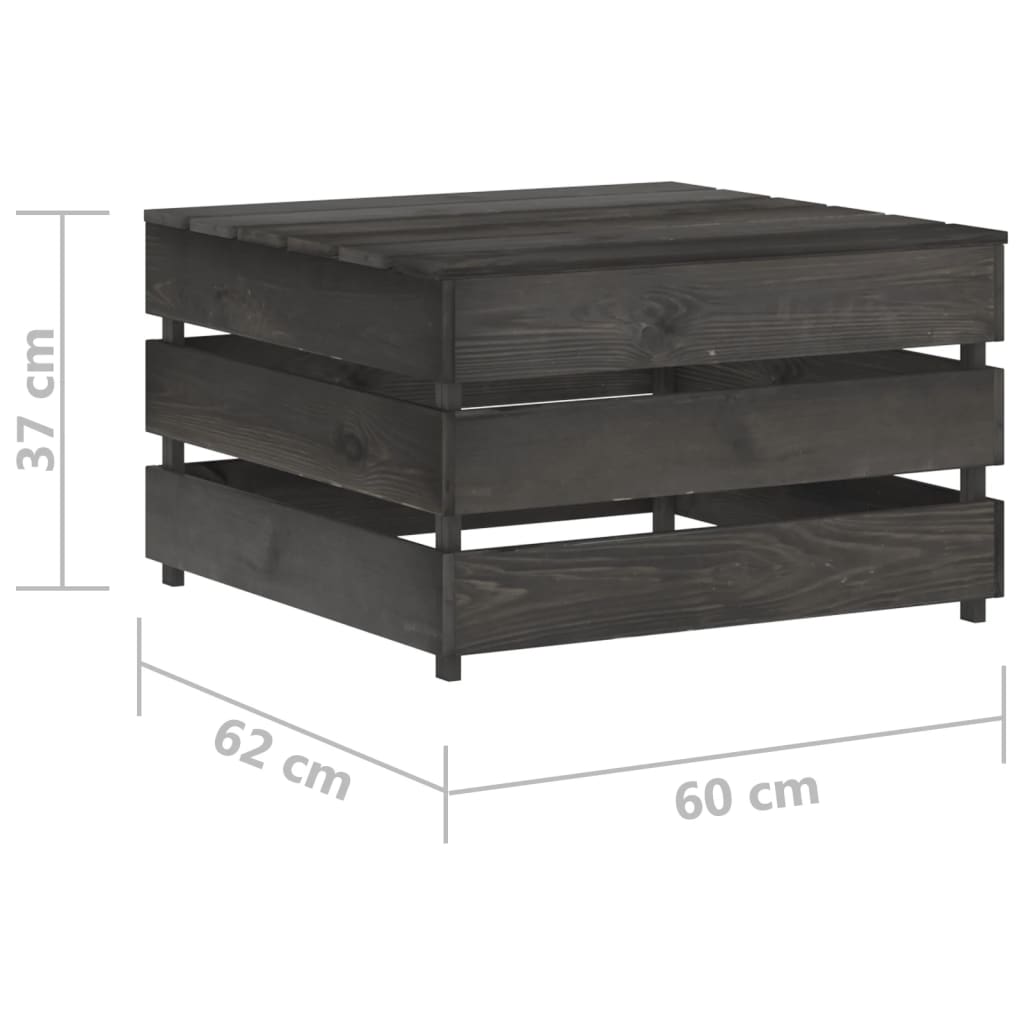 vidaXL Salon de jardin 6 pcs avec coussins Bois imprégné de gris